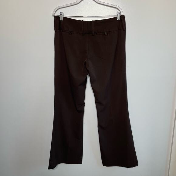 Maurices Wide Leg Dress Pants Trouser Mid Rise Flat Front Pockets Brown 9 / 10 - Picture 2 of 11
